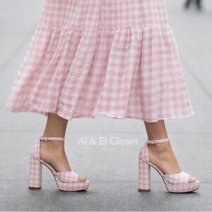 Dolce Vita Byrdie Golf Pink Gingham Platform Heels | 90s Style | Size 8.5 NWB